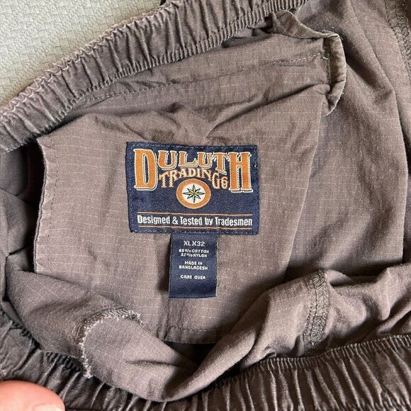 Duluth Trading Company XL X 32 Pants Brown Cargo Elastic Waist Outdoors Belted - Picture 2 of 8